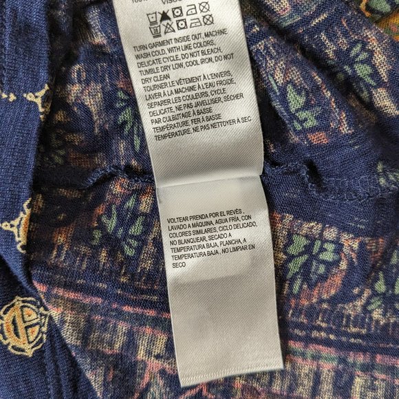 LUCKY BRAND Women's Cap Sleeves Top Blouse  Size XS  Multi Color Print - Picture 5 of 5